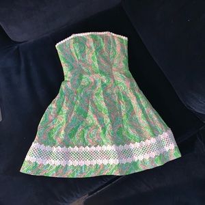 Lilly Pulitzer strapless dress in Chomp Chomp sz 4
